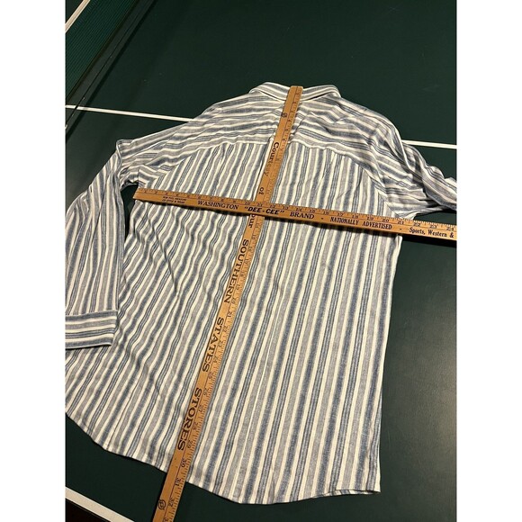 Desoto Made In Europe Long Sleeve Striped Button Shirt XL Designer 100% Cotton - Picture 8 of 8